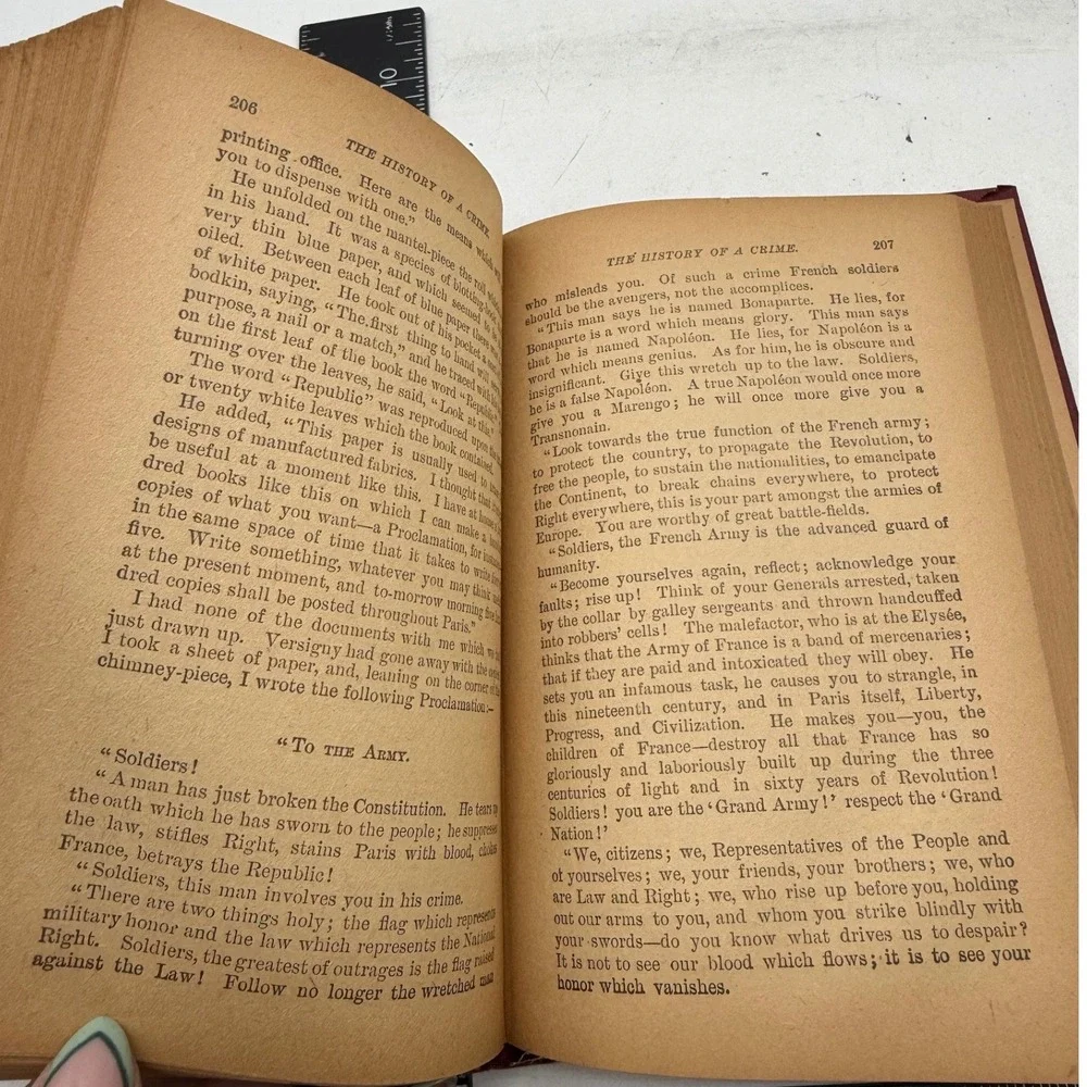 History of a Crime Victor Hugo Hurst & Company Antique Hardcover 1877 Book